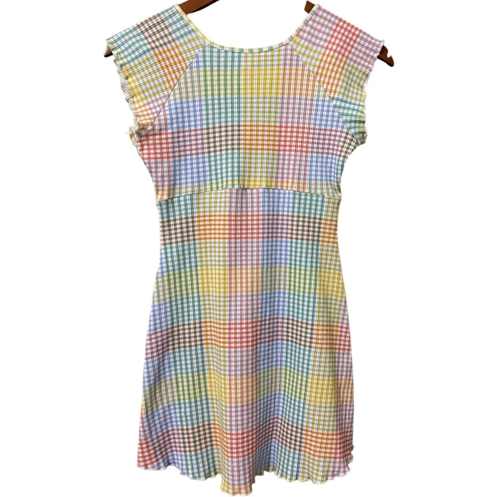 LoveShackFancy Pastel Rainbow Gingham Mini Dress - Picture 5 of 16